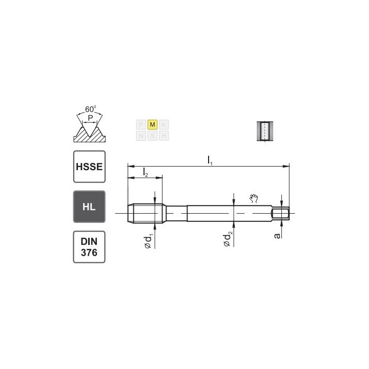 Gwintownik maszynowy kobaltowy M12 HSSE