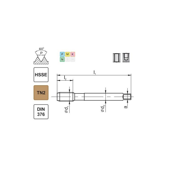 Gwintownik maszynowy M8 DIN-376 HSSE 800x