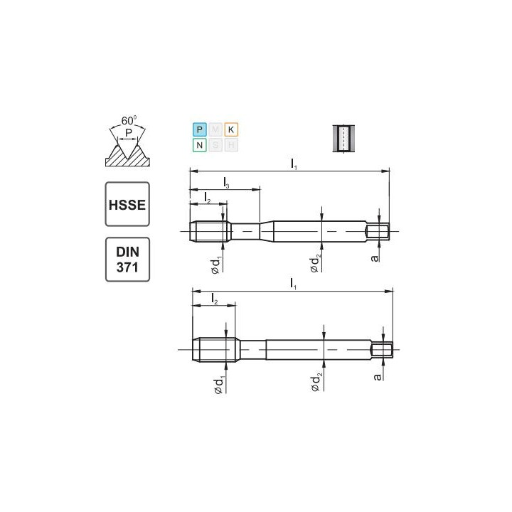 Gwintownik maszynowy 1/4-20 HSSE 800
