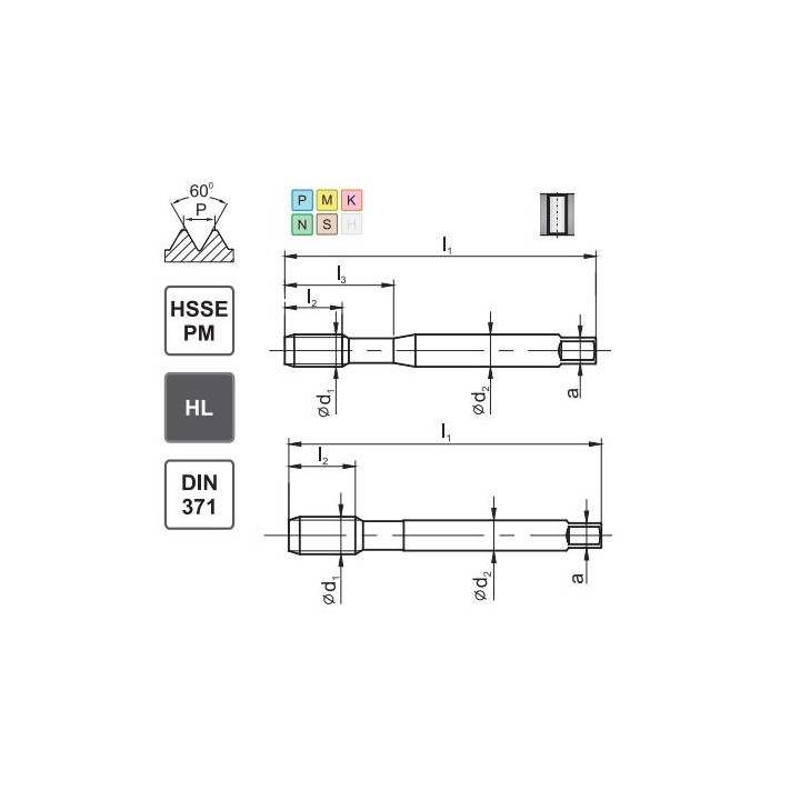 Gwintownik maszynowy No10-32 DIN-371 HSSE-PM MasterTAP
