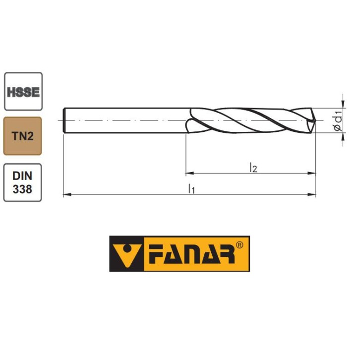 Wiertło kobaltowe 12,5 mm INOX TiAlN Tin